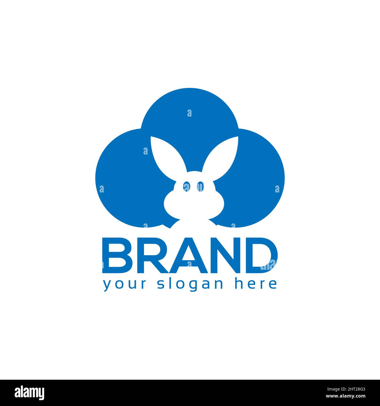 Cloud rabbit logo vector. Flat design. Vector Illustration on white ...