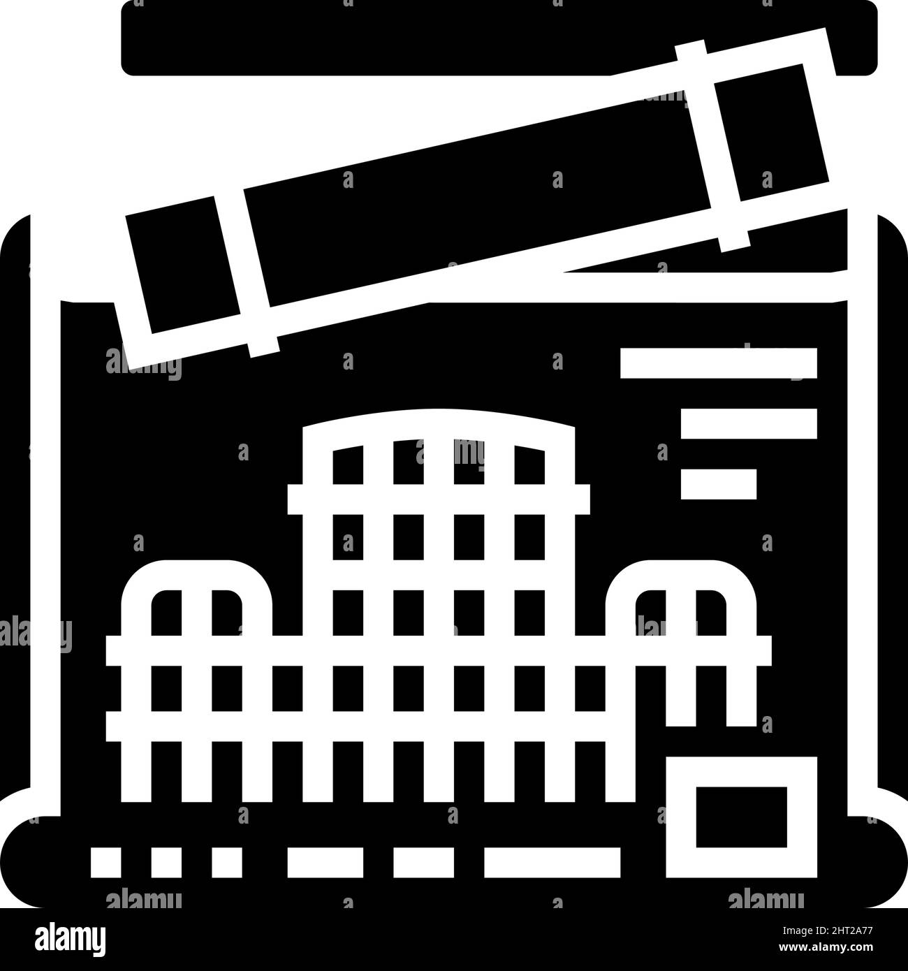 engineer project blueprint glyph icon vector illustration Stock Vector ...