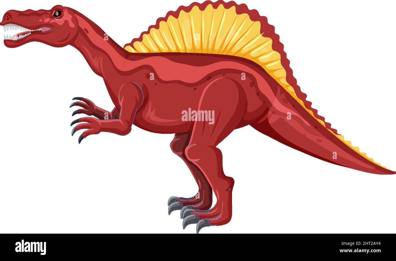 Spinosaurus dinosaur on white background illustration Stock Vector ...