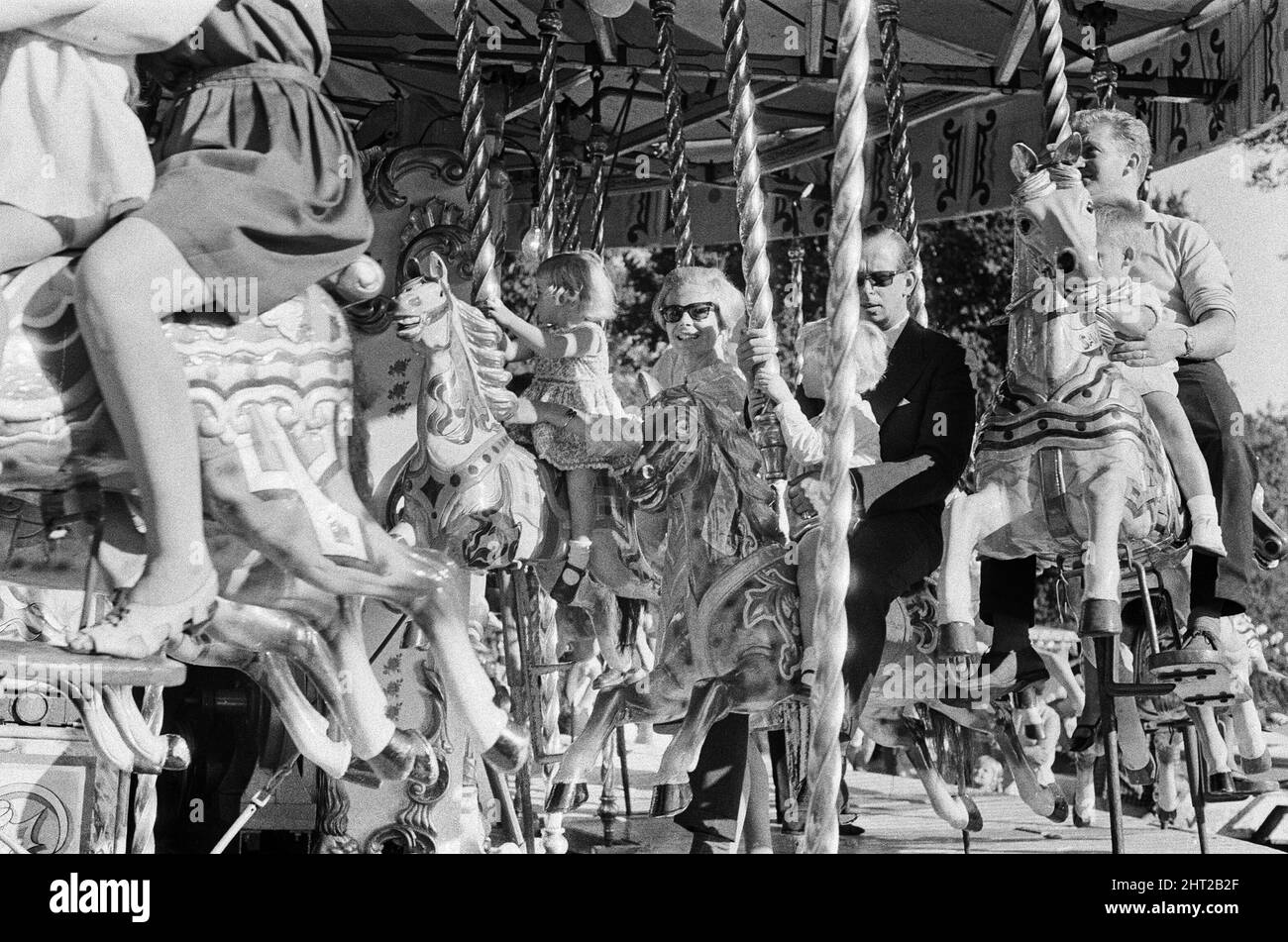 Prince Edward, Duke of Kent and Katharine, Duchess of Kent at Iver Fair, Buckinghamshire, with their children George and Helen Windsor.  20th September 1966. Stock Photo