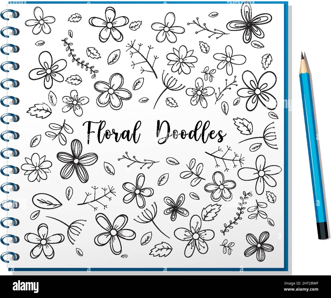 Hand drawn doodle icons on notebook illustration Stock Vector Image ...