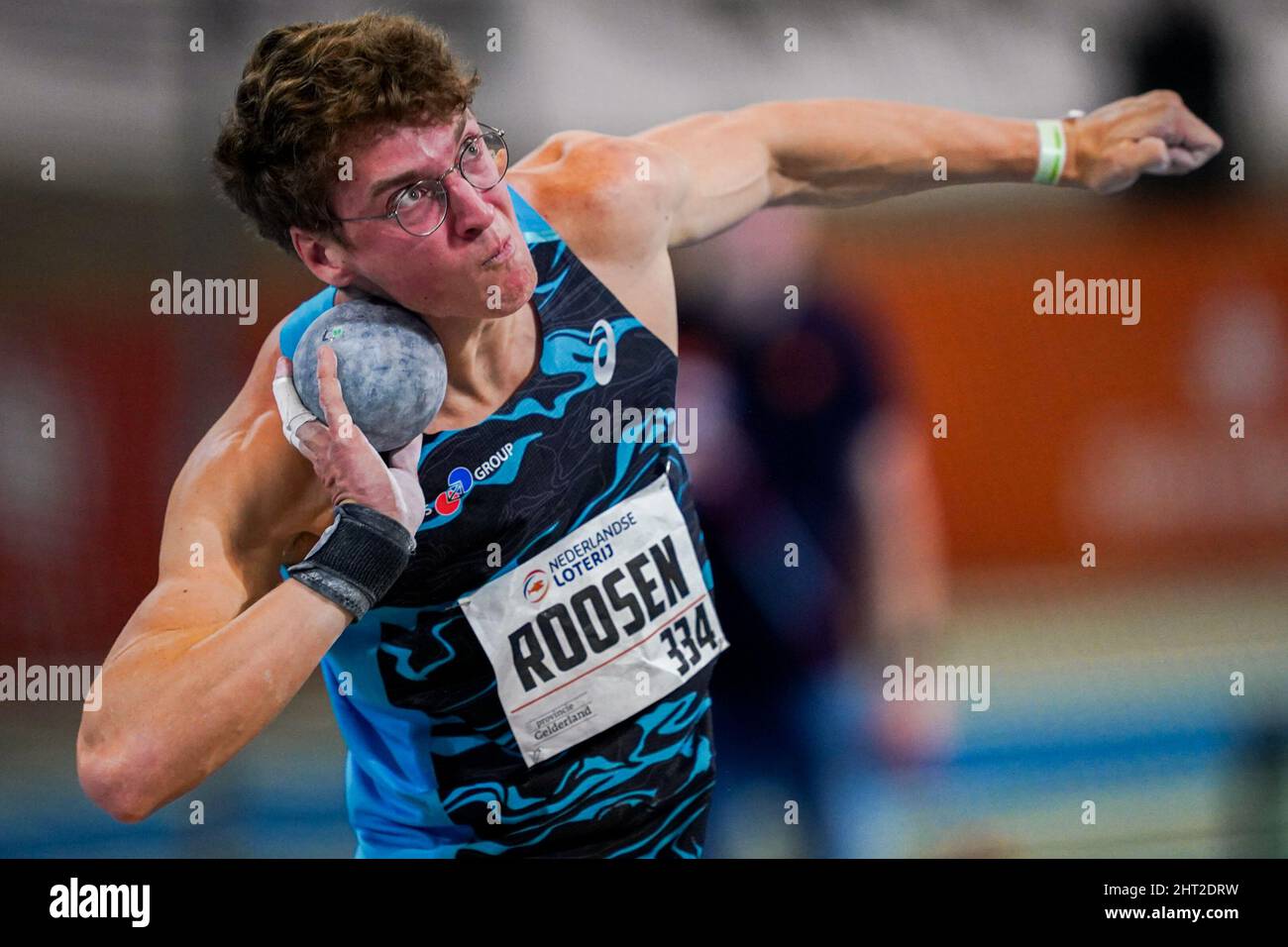 APELDOORN, NETHERLANDS - FEBRUARY 26: Sven Roosen competing during the NK Atletiek at Omnisport on February 26, 2022 in Apeldoorn, Netherlands. (Photo by Andre Weening/Orange Pictures) Stock Photo