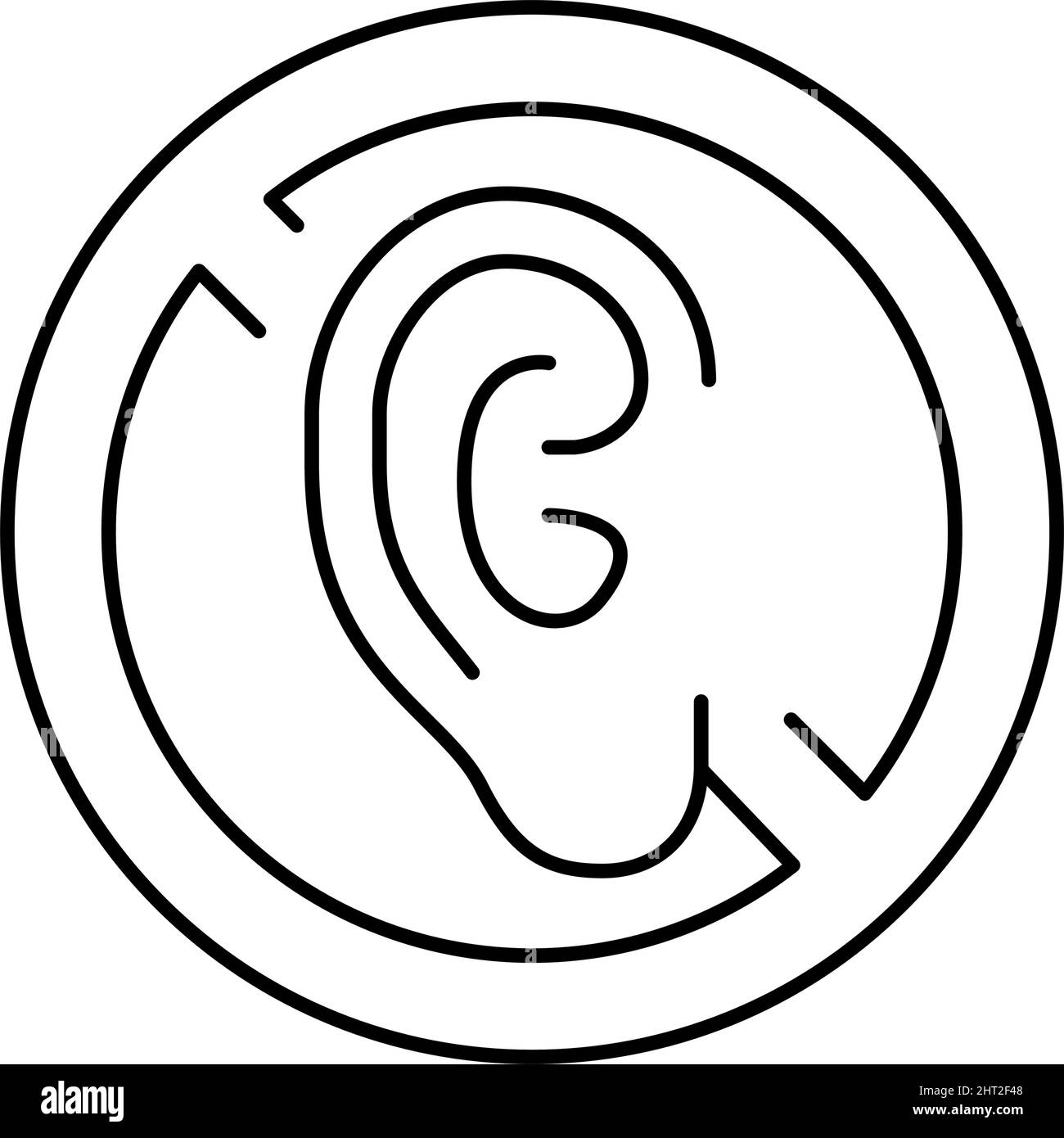 deaf sign line icon vector illustration Stock Vector