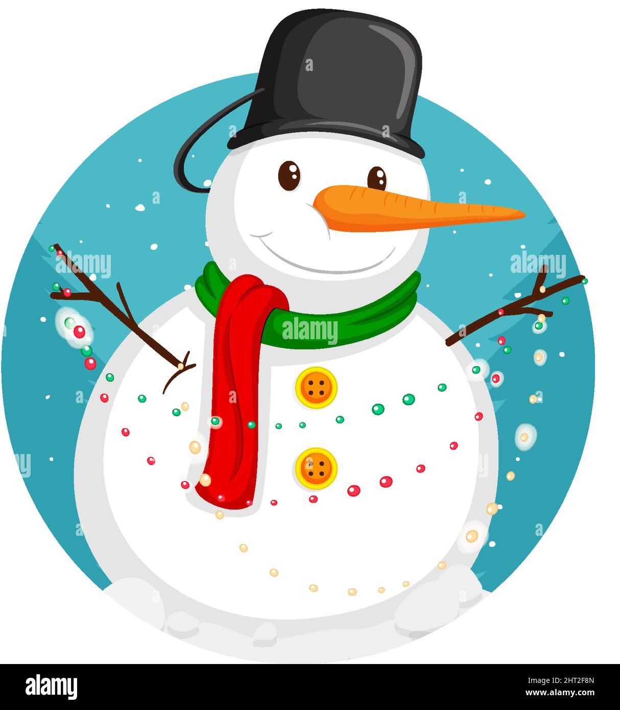 Christmas theme with snowman illustration Stock Vector Image & Art - Alamy