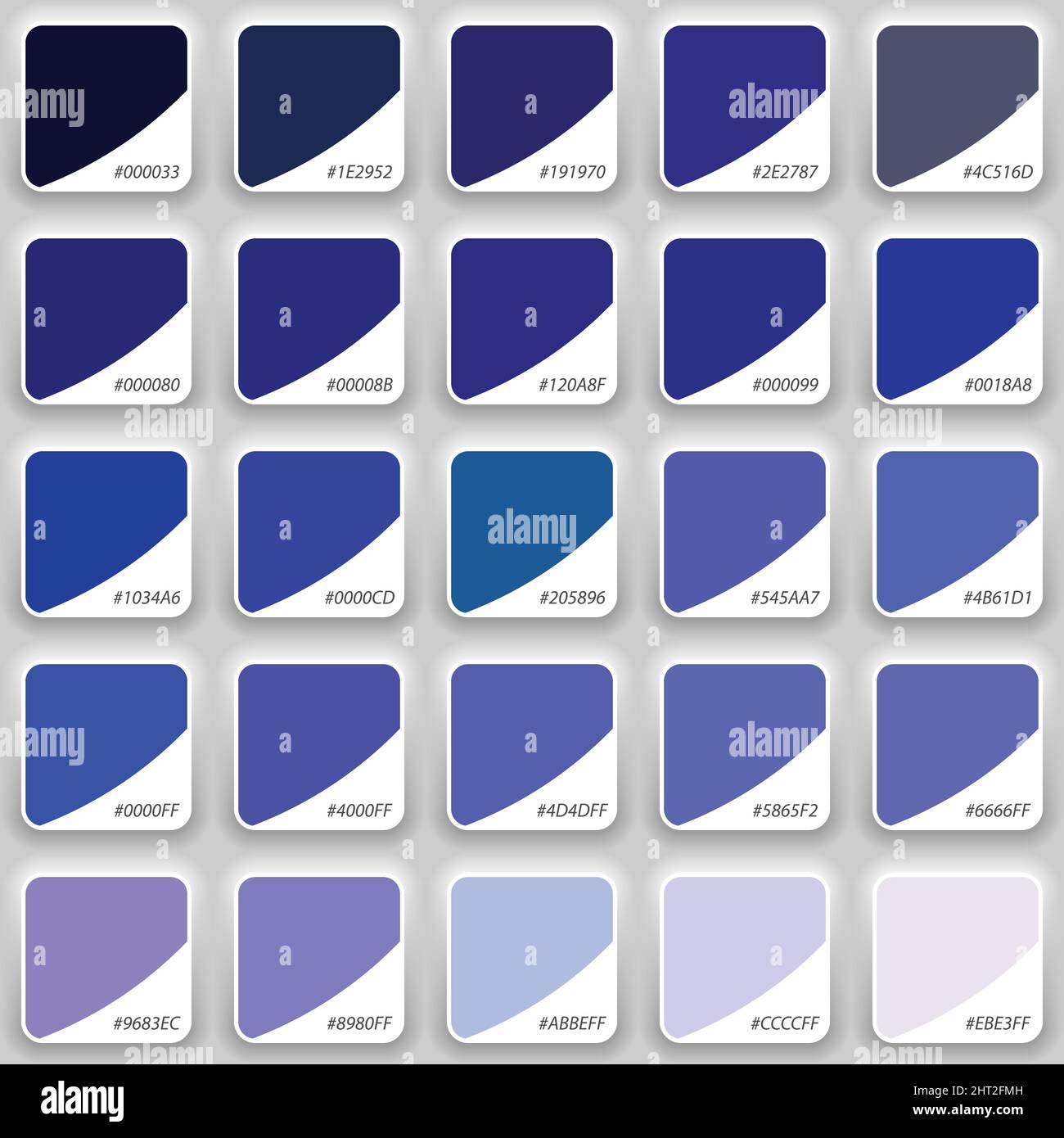 Shades of blue swatch color palette. Neomorphism Style design Stock