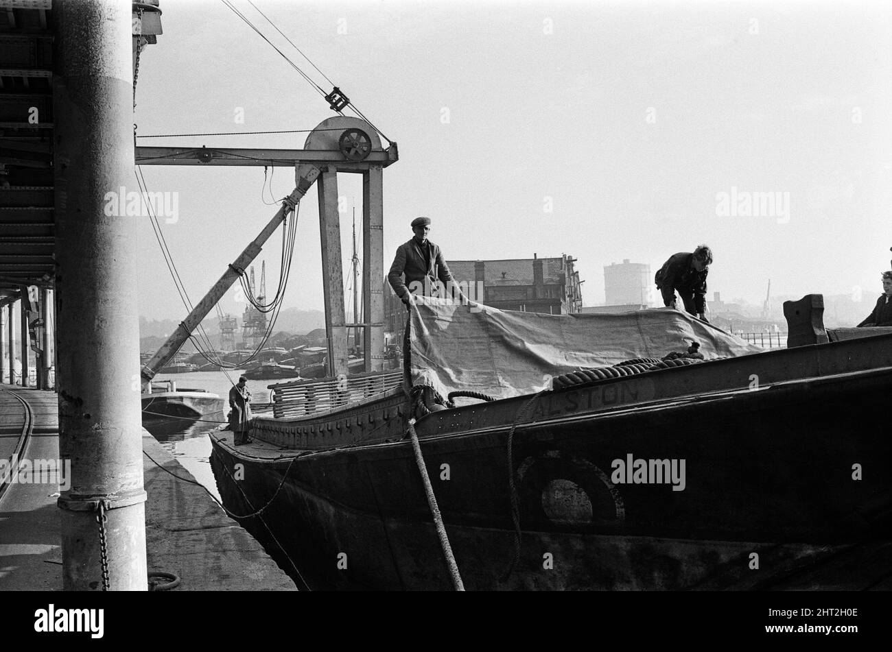 Photo Ancienne Originale - Ipswich Docks, Suffolk - 7 Janvier 1965