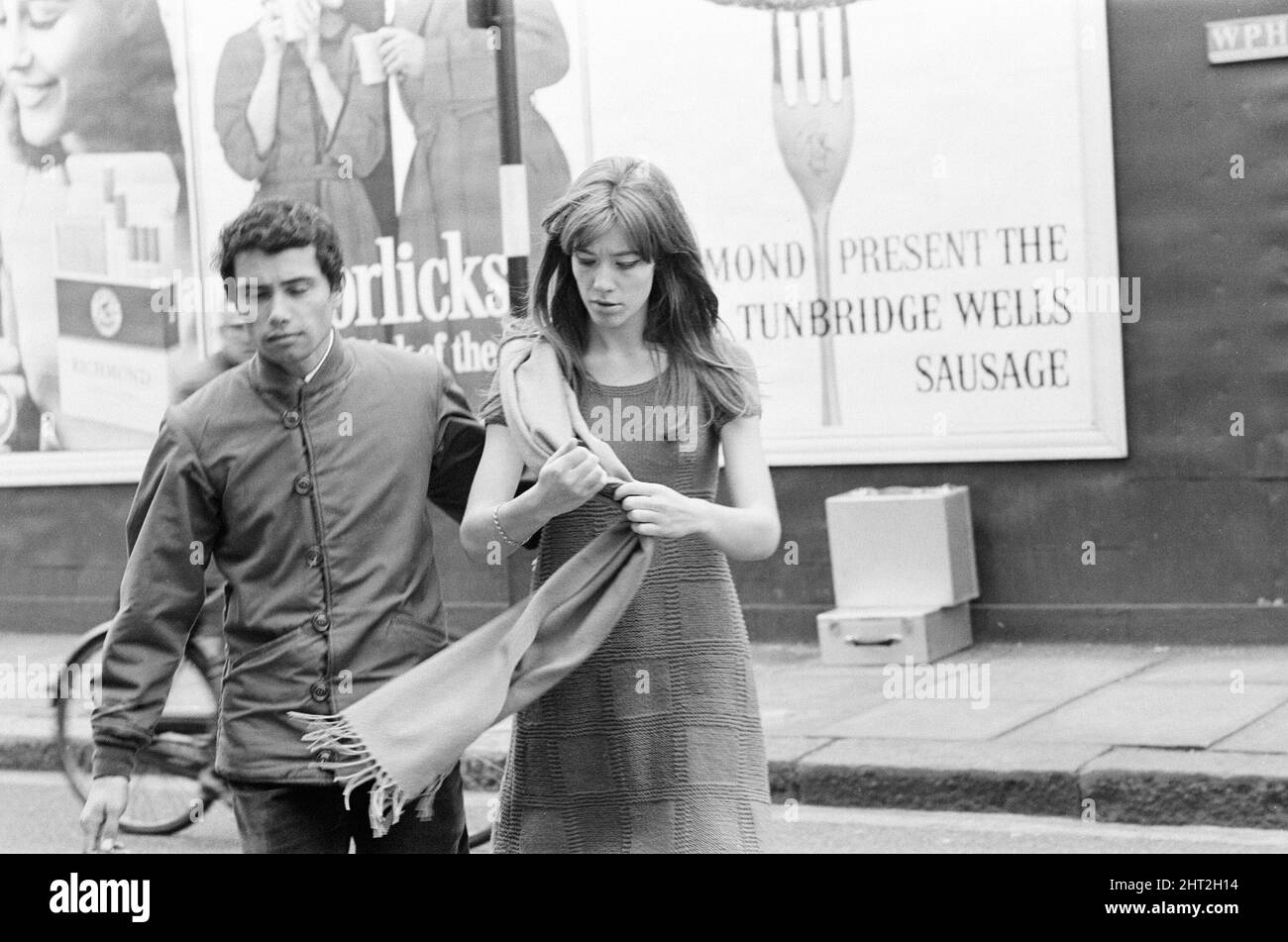 Francoise Hardy, french singer, filming on Exhibition Road in London ...