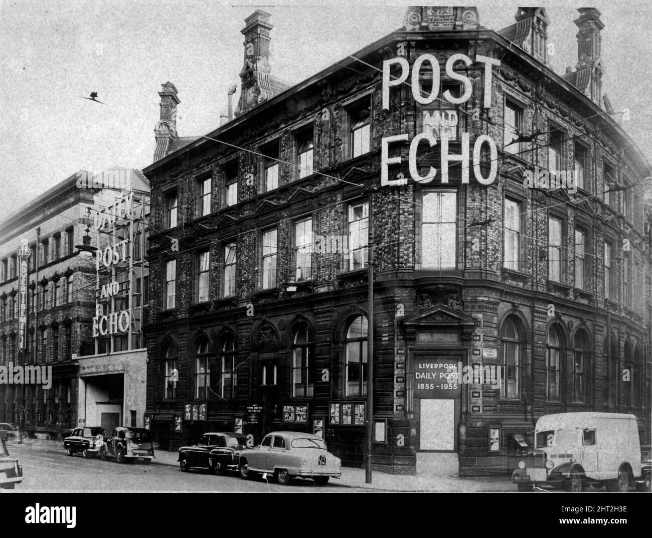 The original Liverpool Post and Echo Newspaper Building in Liverpool, England. This building was knocked down and a new  Liverpool Post and Echo Newspaper Building was opened in 1974, at 95 Old Hall Road, Liverpool.  Picture taken circa 1st January 1966 Stock Photo