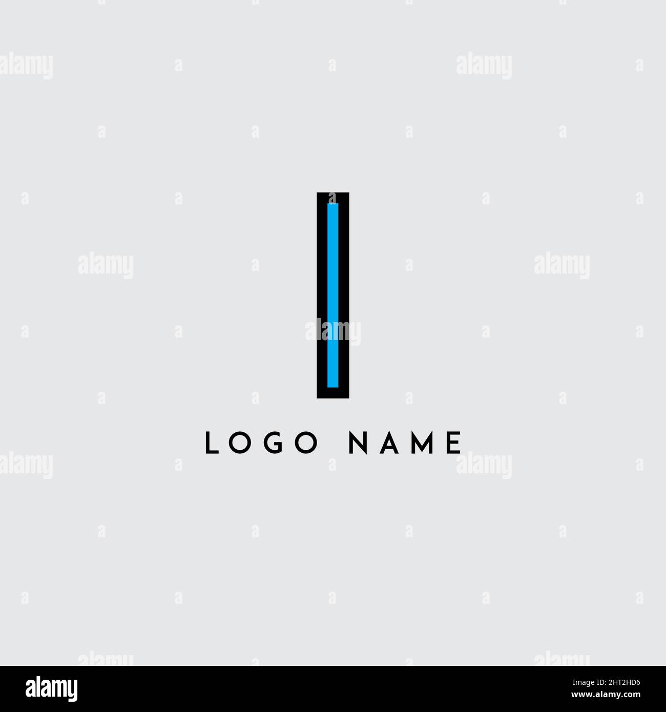 Colorful minimal initial letter I logo icon Stock Vector