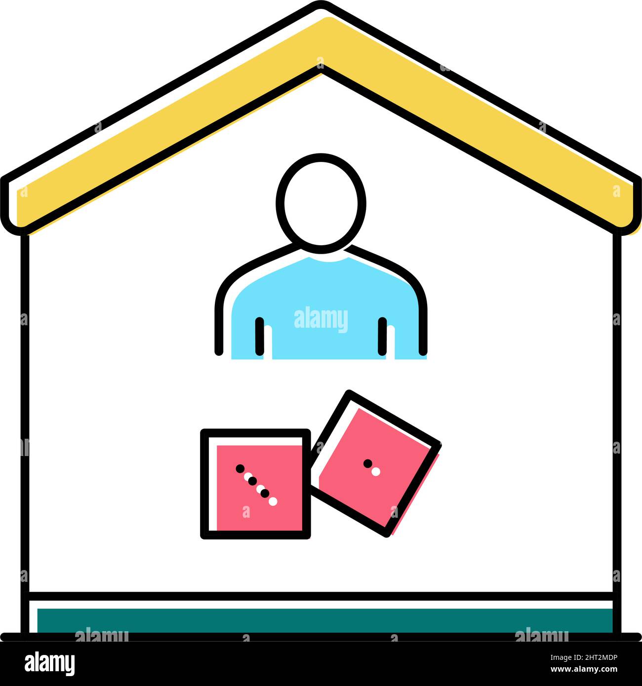 play game at home color icon vector illustration Stock Vector Image ...