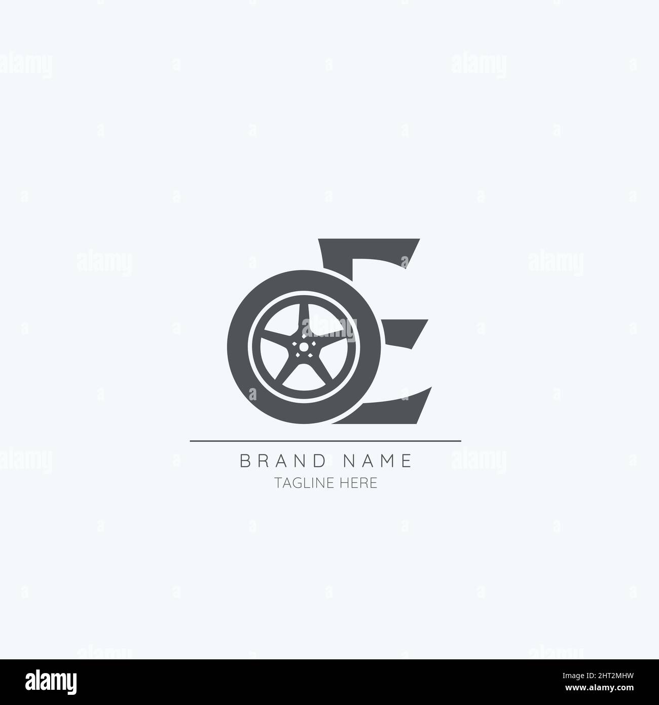 letter E tire logo design vector icon Stock Vector