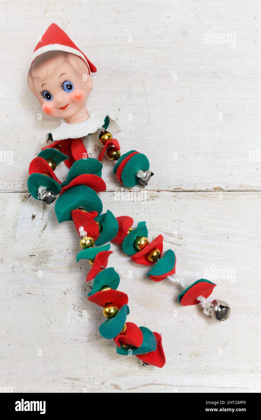 Vintage Felt and Pipe Cleaner Elf Doll Stock Photo Alamy