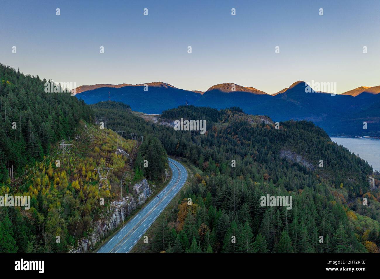 Aerial view of SquamishLillooet in British columbia, Canada Stock