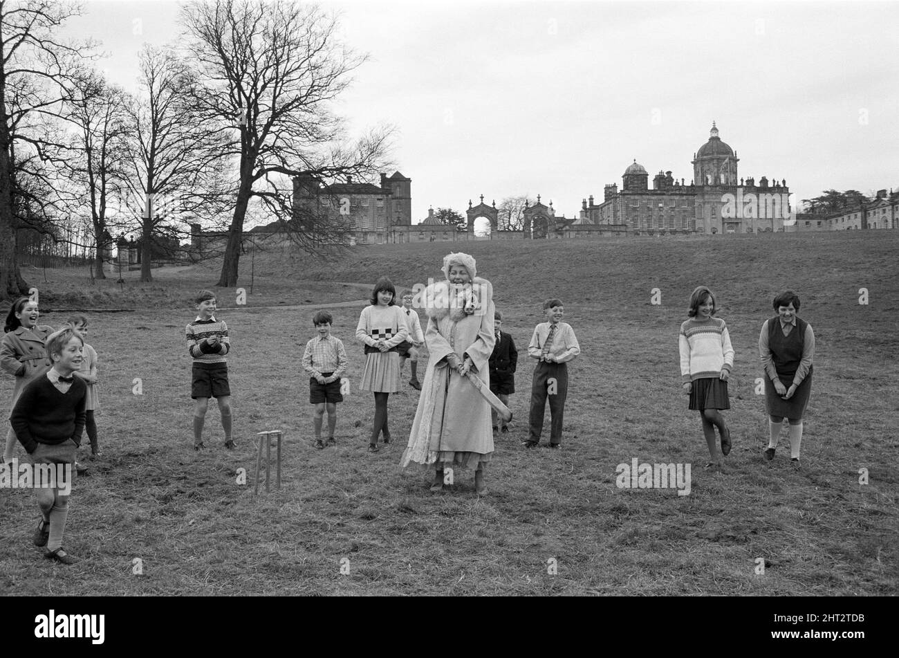 Sophia Loren during the filming of "Lady L" at Castle Howard, where she