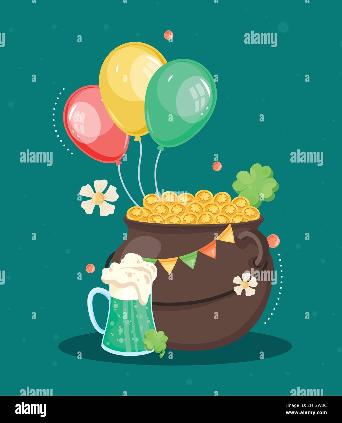 saint patrick cauldron with balloons helium Stock Vector Image & Art ...