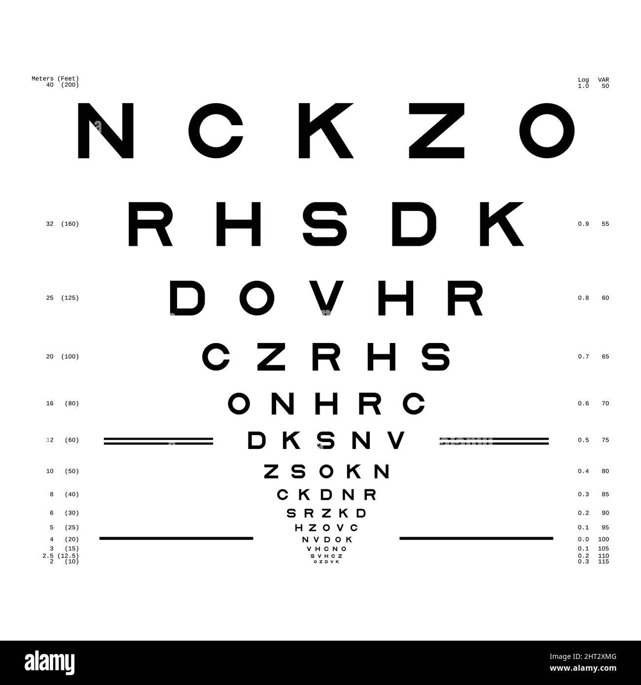 Snellen Eye Chart for Visual Acuity and Color Vision Test - A-Z Bookstore