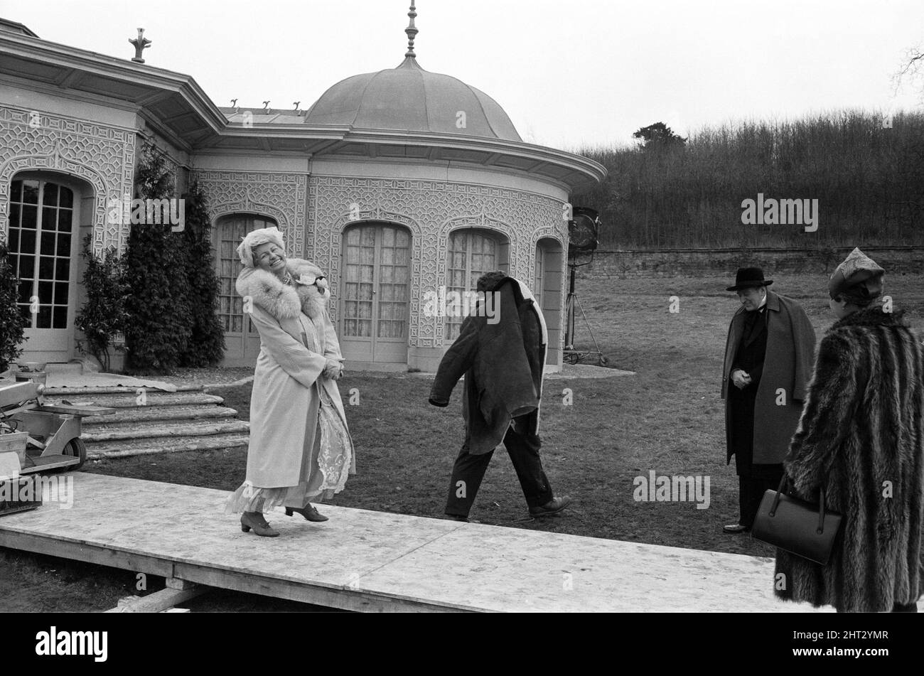 Sophia Loren during the filming of "Lady L" at Castle Howard, where she