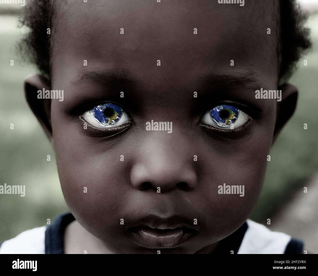 Earth through an adorable child's eyes Stock Photo Alamy