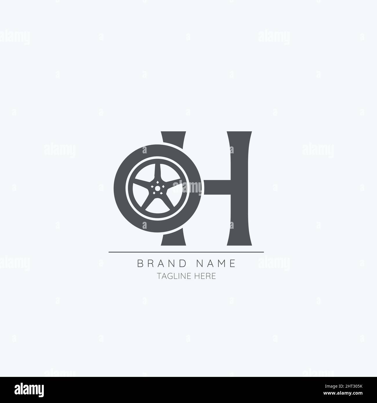 letter H tire logo design vector icon Stock Vector