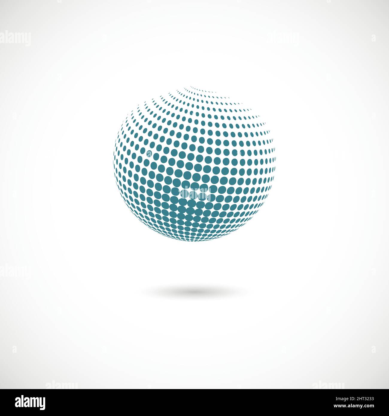 Vector abstract dotted halftone planet Stock Vector