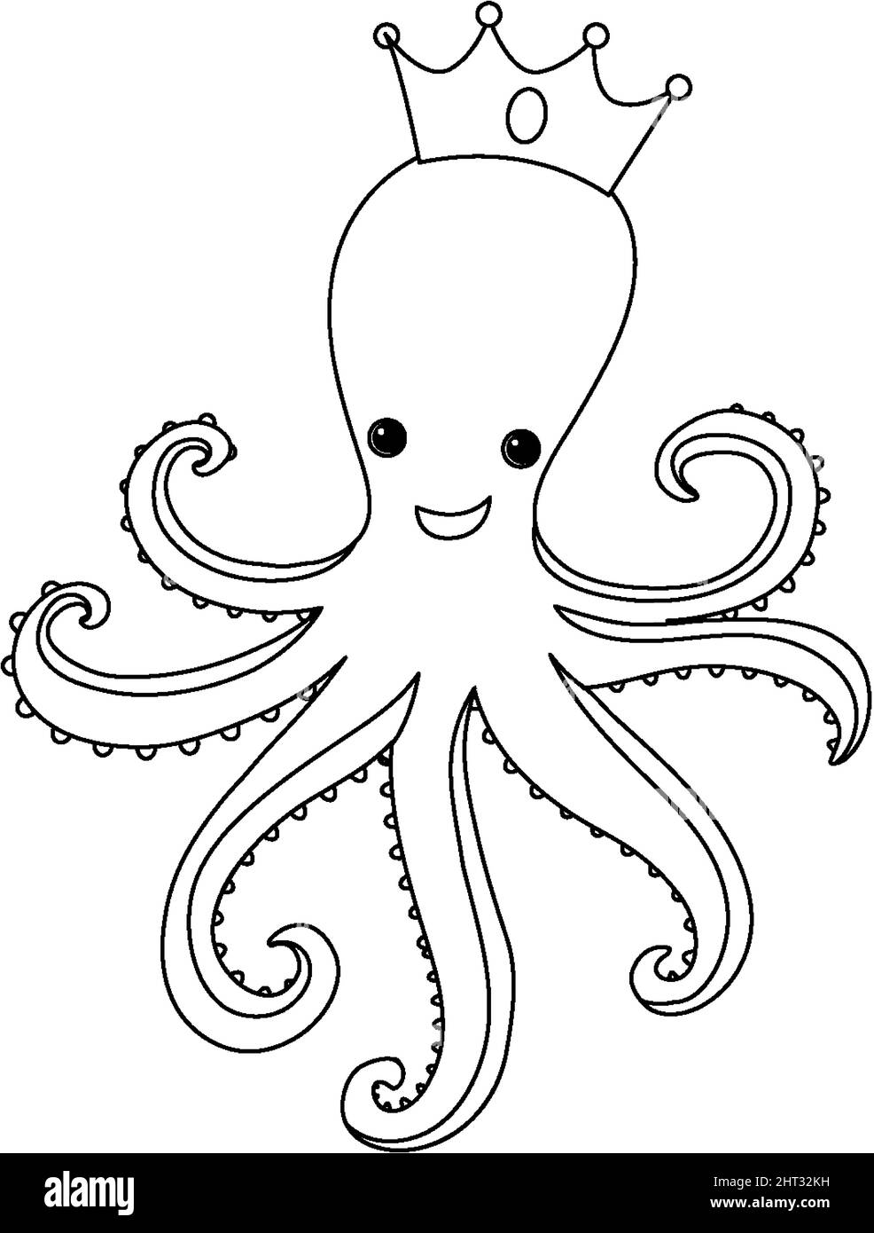 Octopus doodle outline for colouring illustration Stock Vector Image & Art  - Alamy