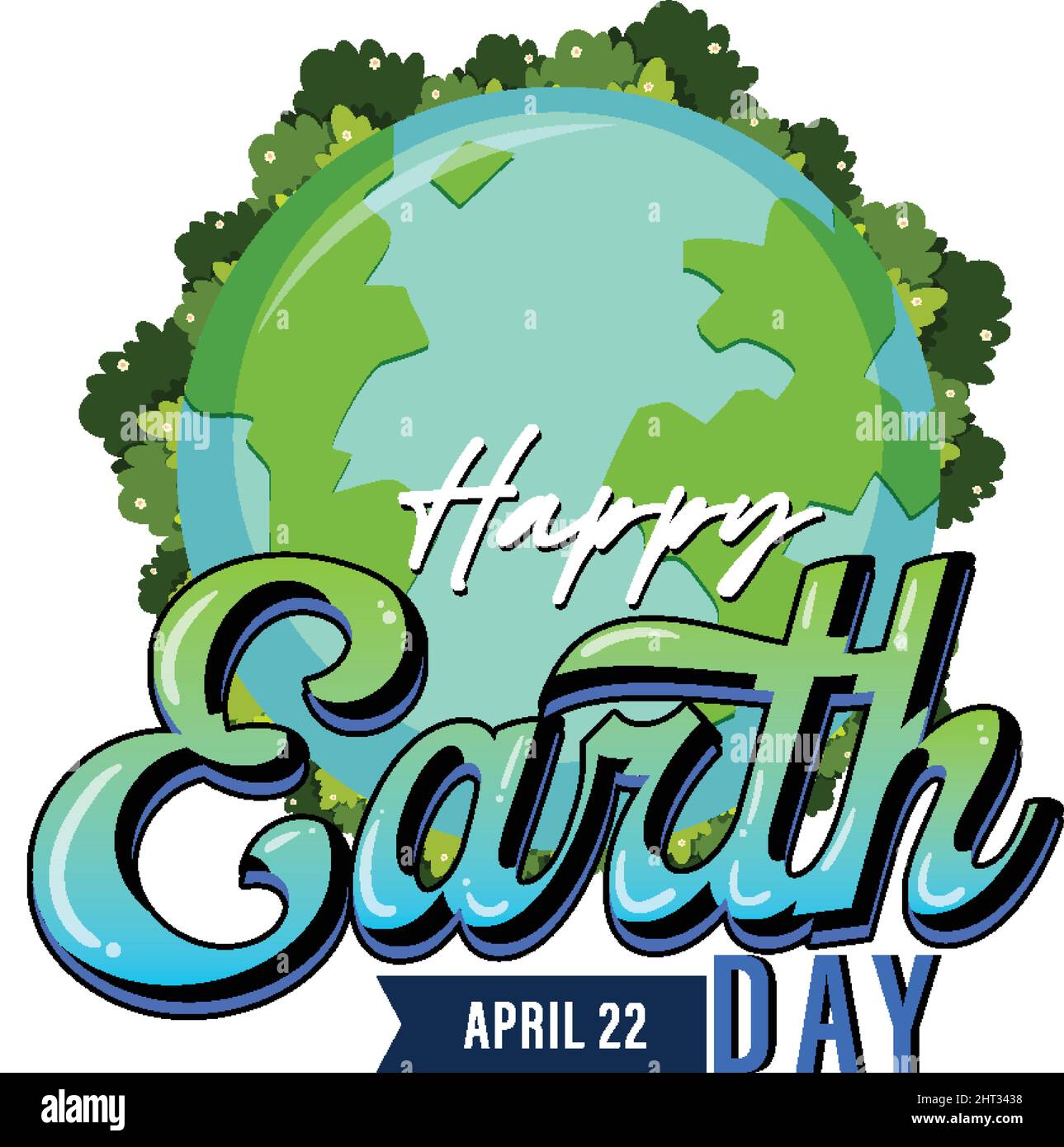 Happy earth day April 22 poster design illustration Stock Vector Image ...