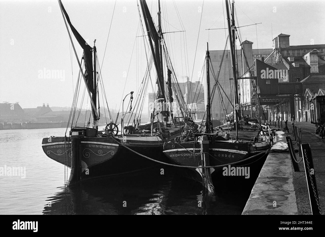 Ipswich docks, Suffolk. 7th Januray 1965. Stock Photo