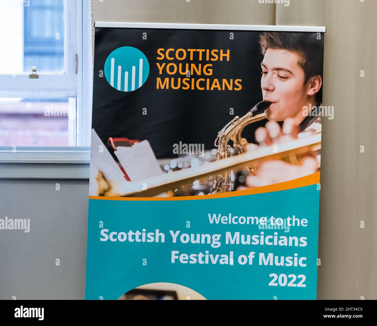 Poster for Scottish Young Musicians Festival of Music competition in 2022 Stock Photo
