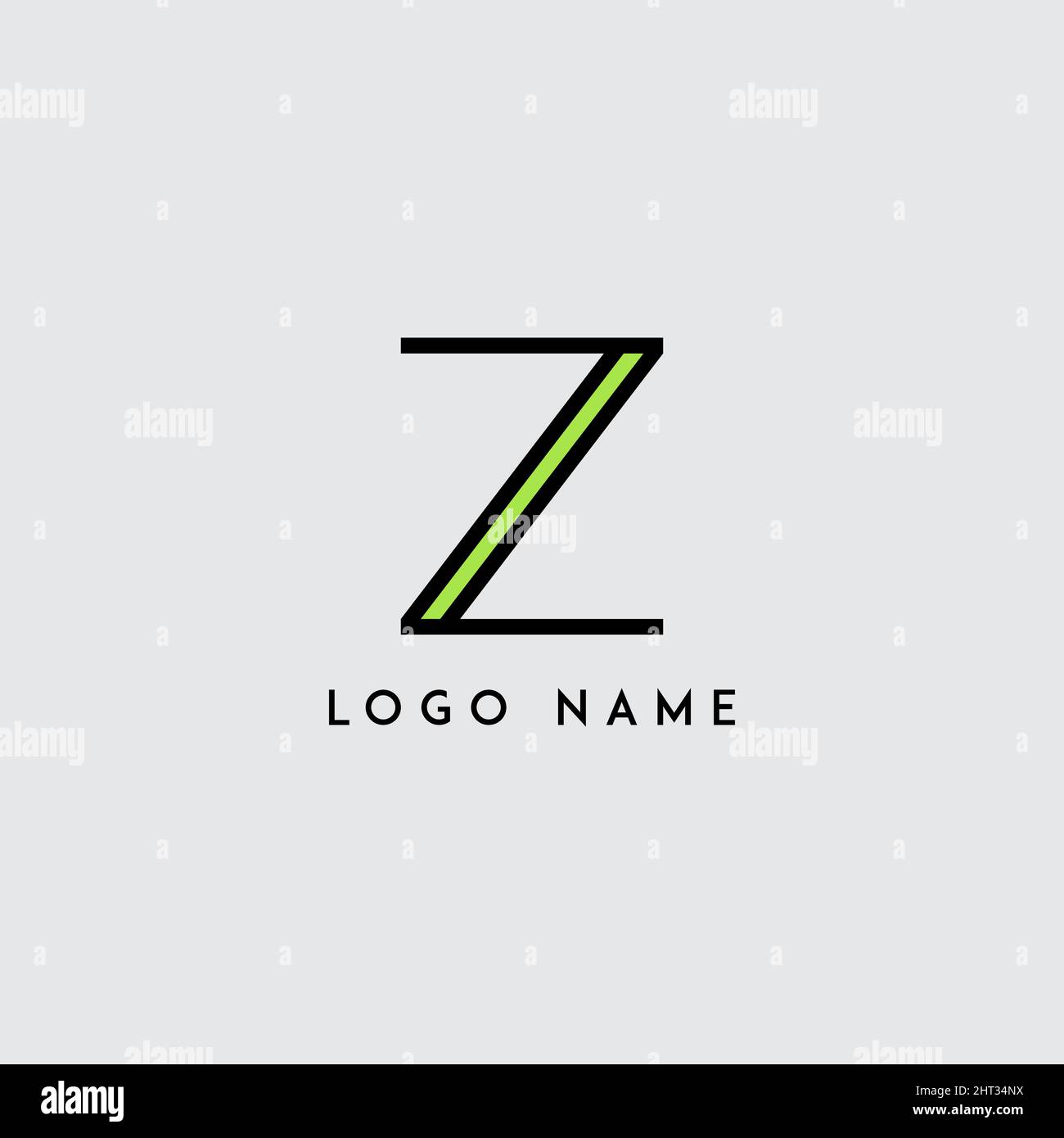 Colorful minimal initial letter Z logo icon Stock Vector