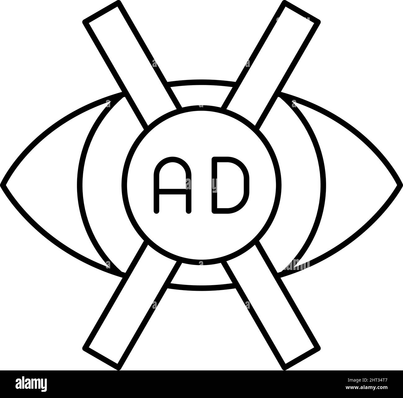 advertisement no vision line icon vector illustration Stock Vector ...