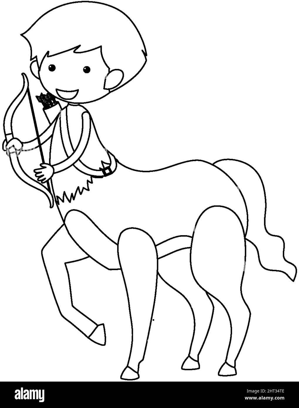 A centaur doodle outline for colouring illustration Stock Vector