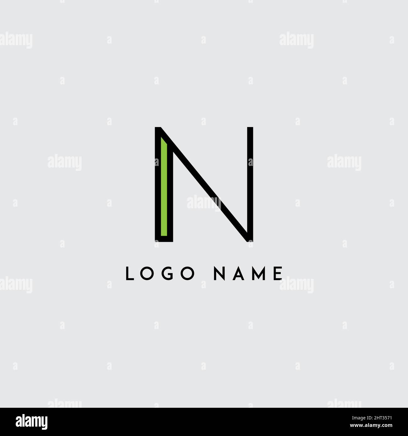 Colorful minimal initial letter N logo icon Stock Vector