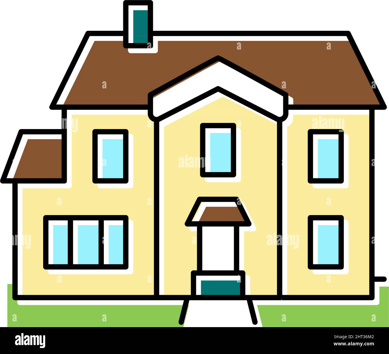 single family house color icon vector illustration Stock Vector Image ...
