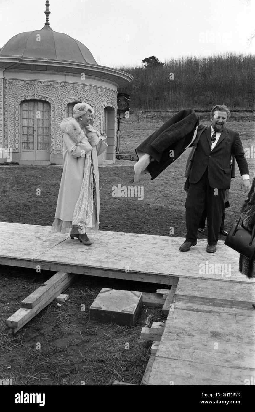 Sophia Loren during the filming of "Lady L" at Castle Howard, where she