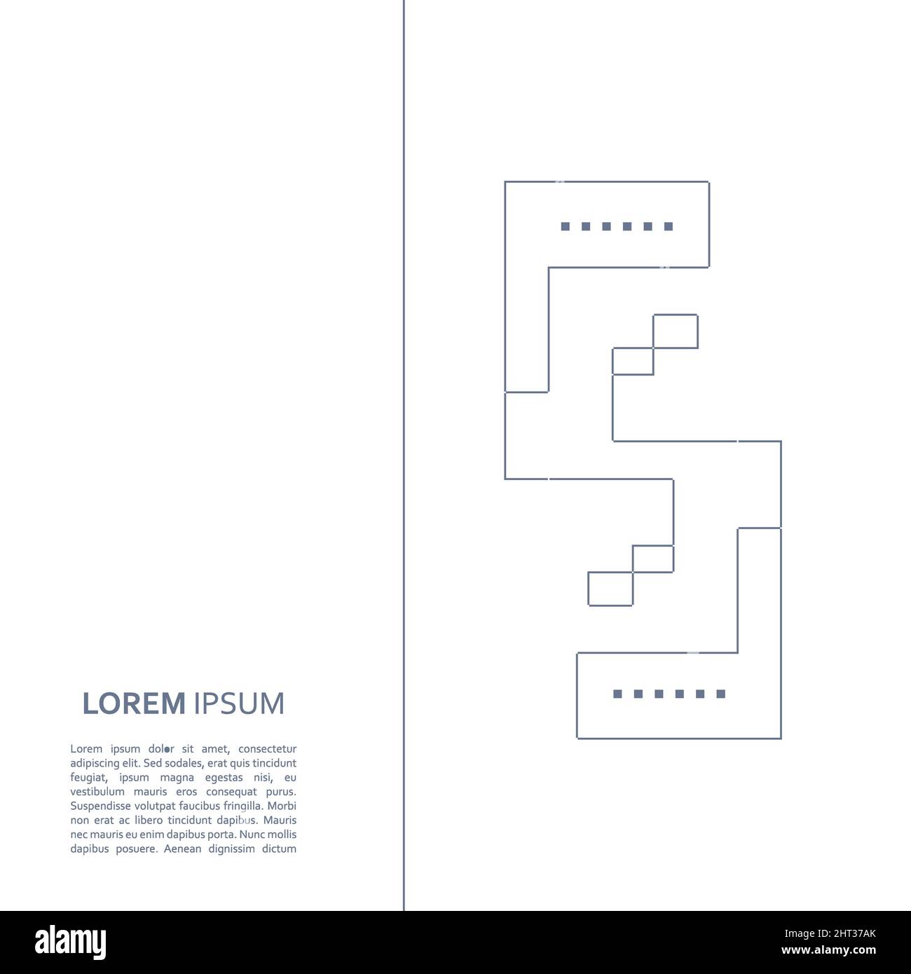 Wireframe element with abstract figure Stock Vector