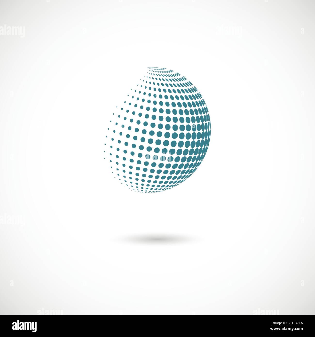 Vector abstract dotted halftone planet Stock Vector