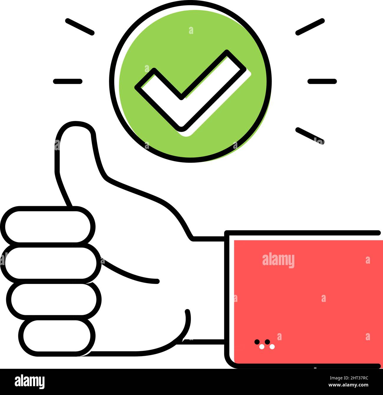 gesture good and approved color icon vector illustration Stock Vector ...