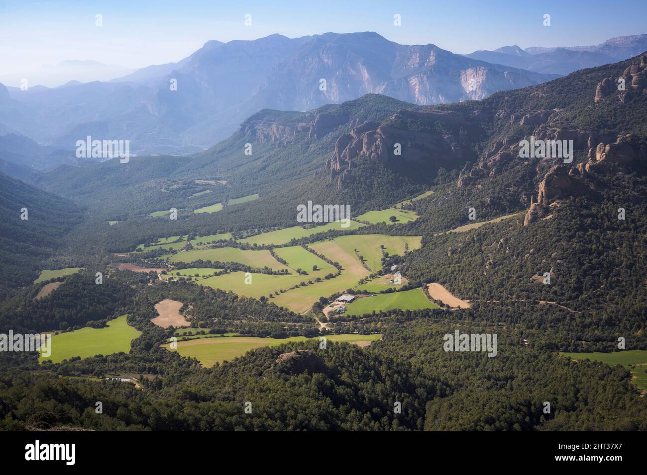 Magnificient View from Serra Seca Viewpoint in Solsones, Catalonia Stock Photo