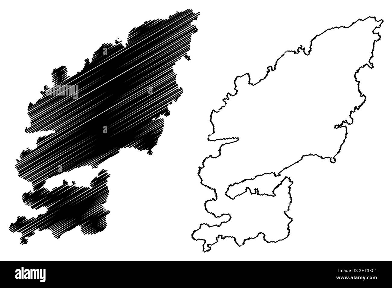 Attu island (Republic of Finland) map vector illustration, scribble sketch Attu map Stock Vector