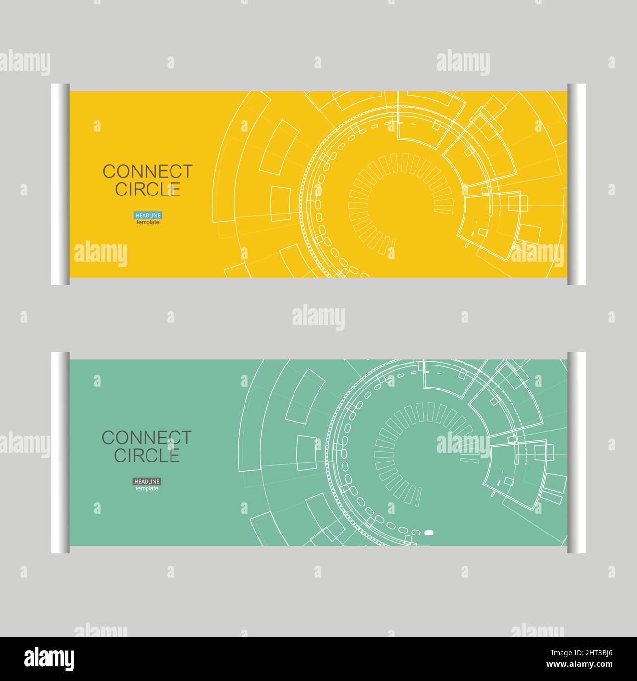Abstract brochure template with technology round Stock Vector