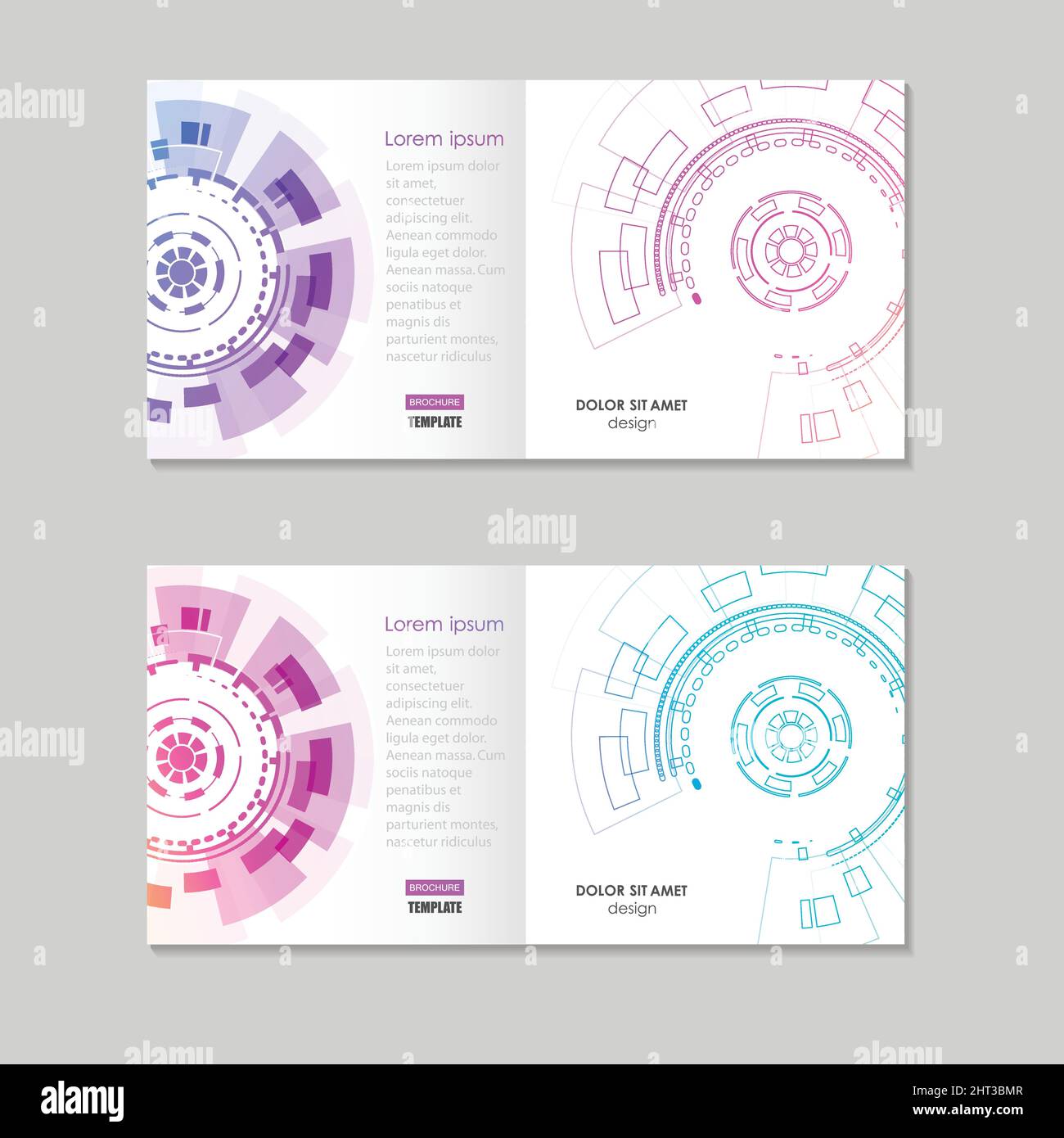 Abstract brochure template with technology round Stock Vector