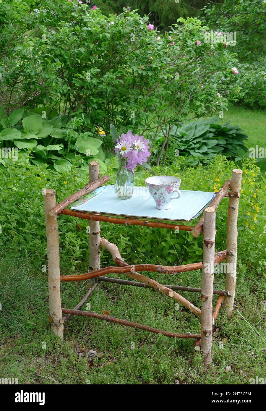Tray table in birch Stock Photo Alamy