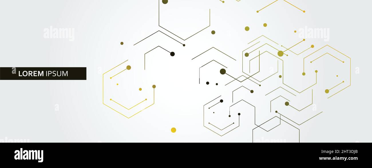 Vector banner design, white background with hexagon pattern Stock ...
