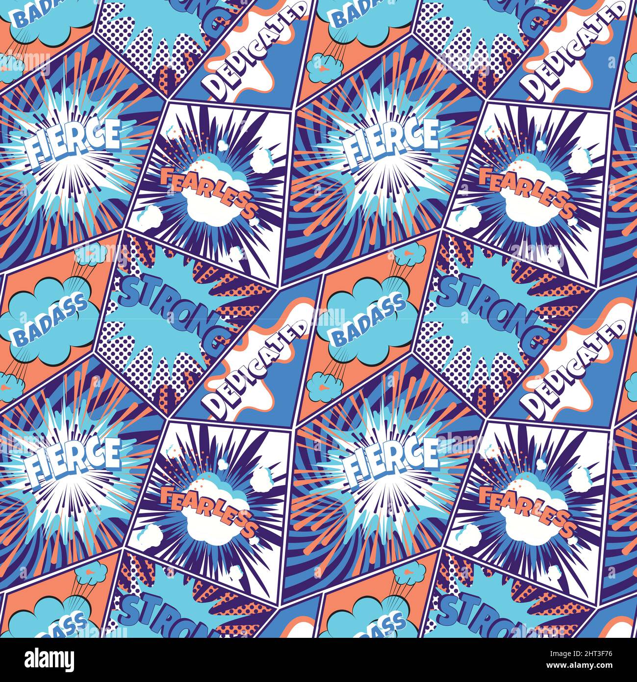 Comics pop art seamless pattern. Retro background with speech bubbles ...