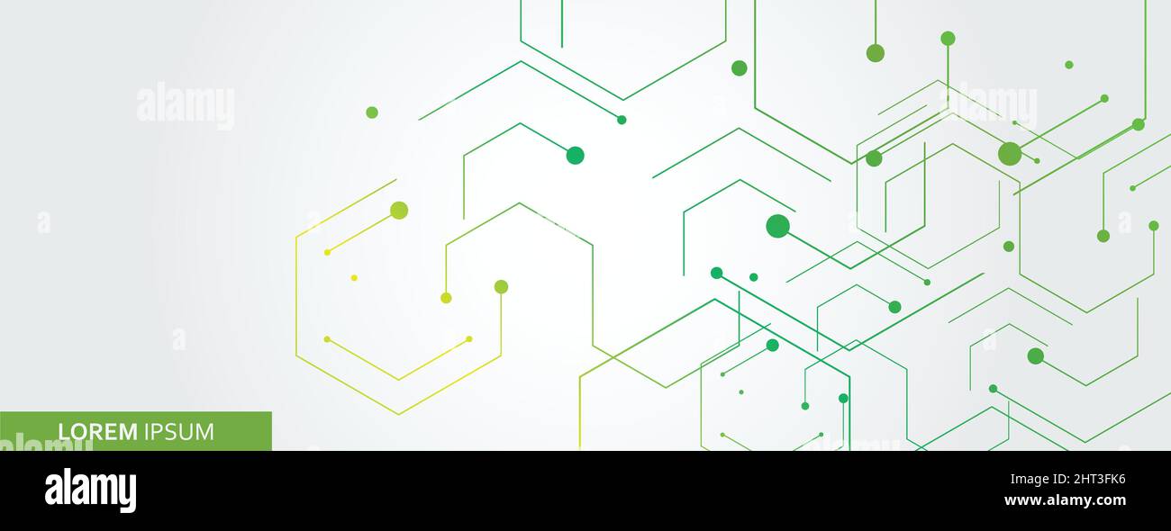 Vector banner design, white background with hexagon pattern Stock