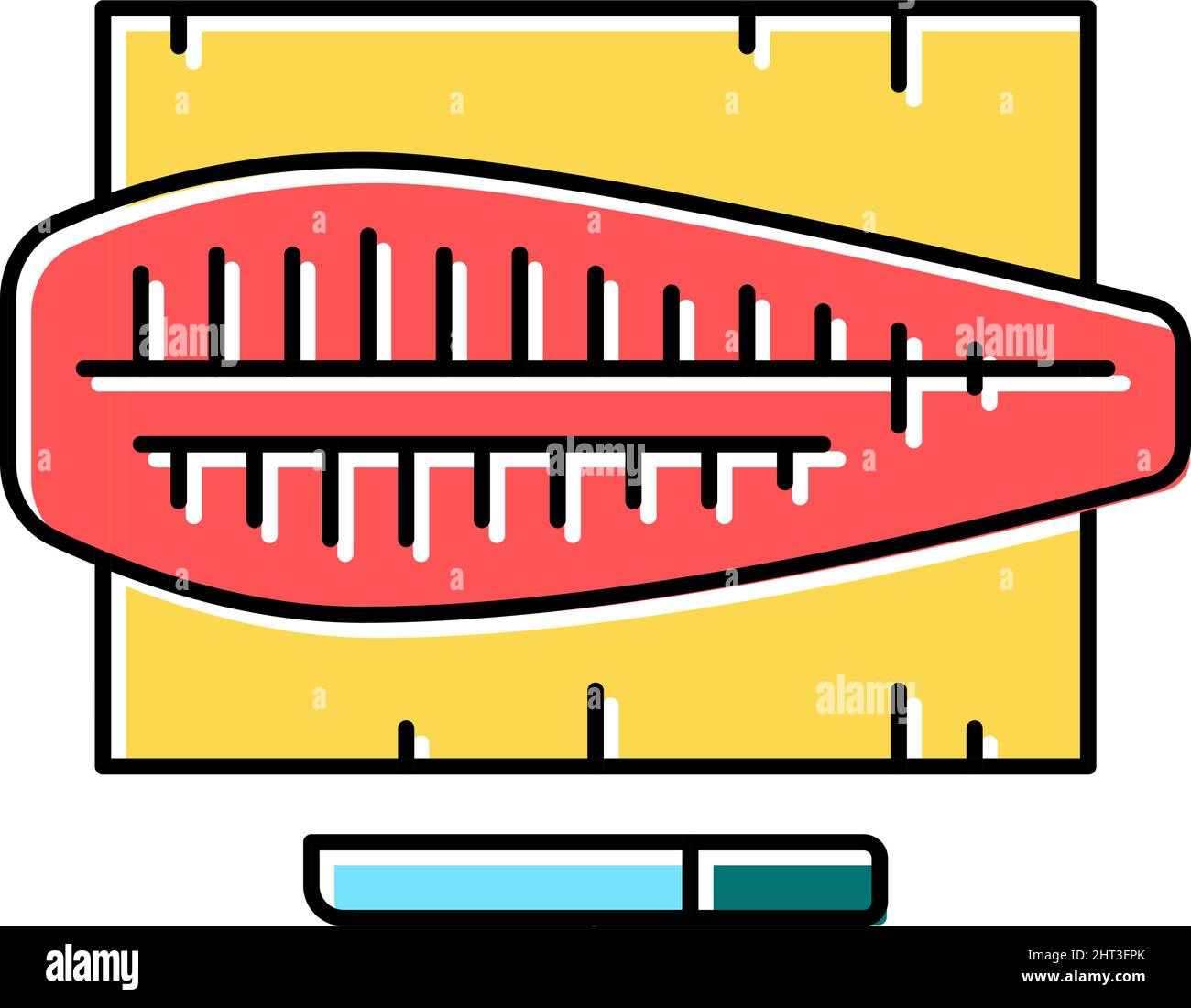 butchering tuna fish color icon vector illustration Stock Vector Image ...