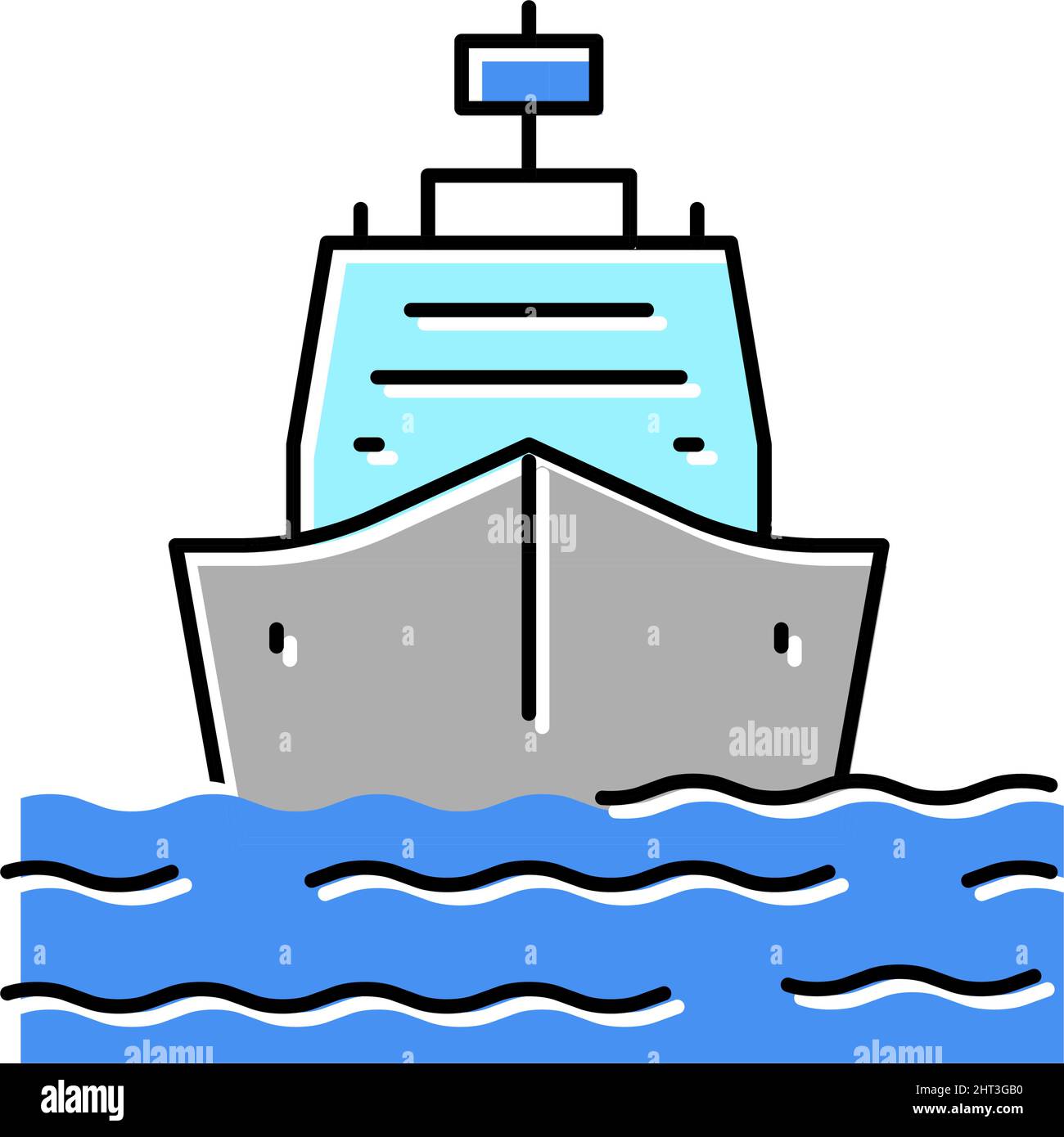 ship entering in port color icon vector illustration Stock Vector Image