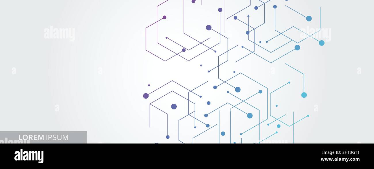 Vector banner design, white background with hexagon pattern Stock