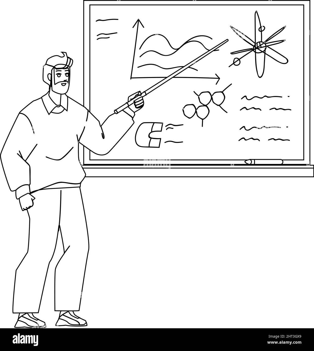 Scientist at black board Stock Vector Images Alamy