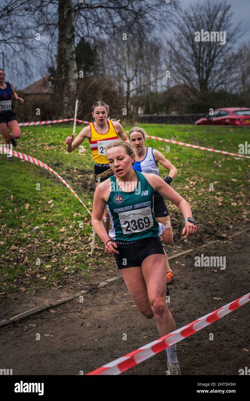 Falkirk, UK. , . Lindsay's athletics XC athletes compete on the cross country course set up at callander park in falkirk today Credit: Reiss McGuire/Alamy Live News Stock Photo